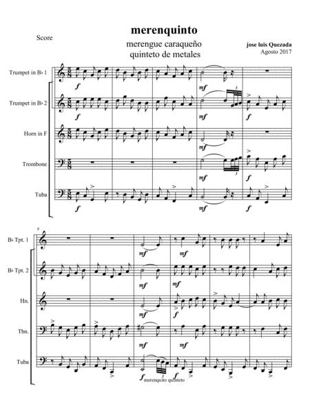 Free Sheet Music Merenquinto Merengue Venezolano