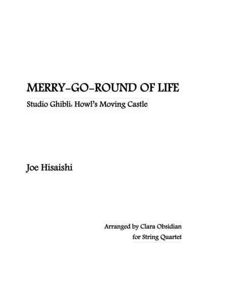 Free Sheet Music Merry Go Round Of Life Arr For String Quartet