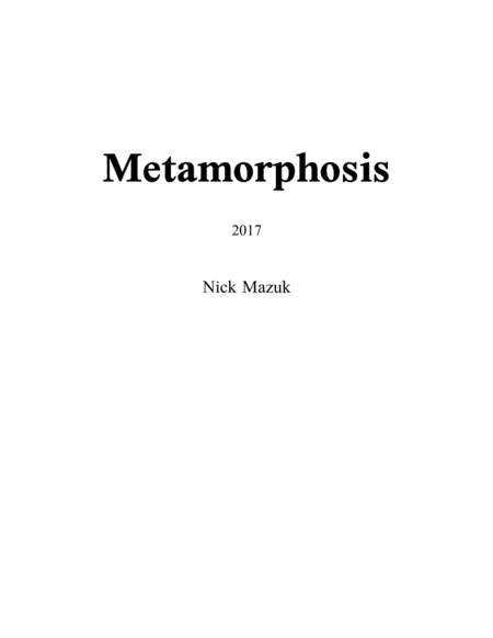 Metamorphosis Score And Parts Sheet Music