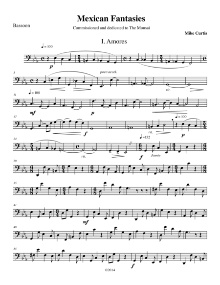 Mexican Fantasies I Amores For Woodwind Quartet Sheet Music