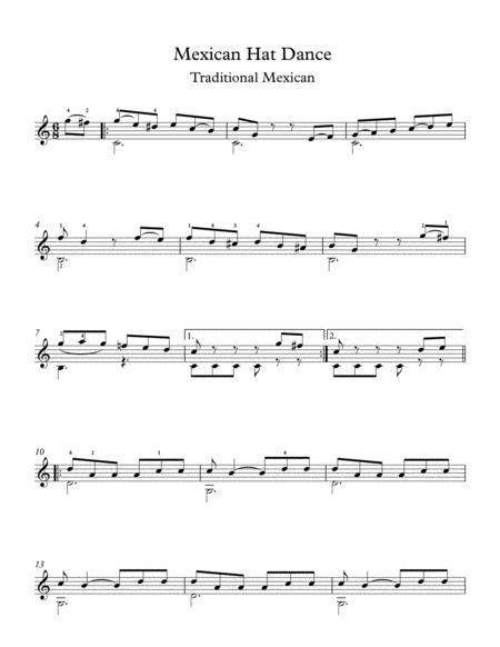 Free Sheet Music Mexican Hat Dance