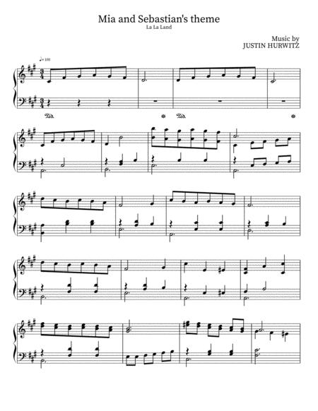 Mia Sebastian Theme Easy Sheet Music