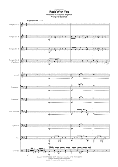 Michael Jackson Rock With You For Brass Dectet Sheet Music