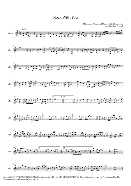 Michael Jackson Rock With You Violin Solo Sheet Music
