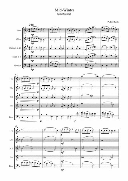 Mid Winter Wind Quintet Sheet Music