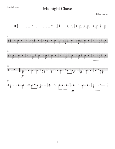 Free Sheet Music Midnight Chase Cymbal Line