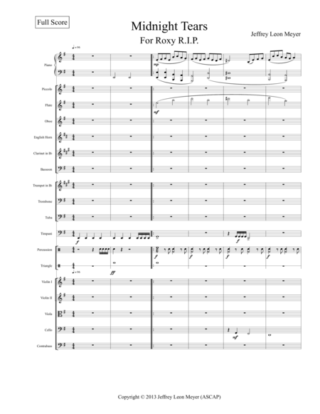 Free Sheet Music Midnight Tears For Orchestra