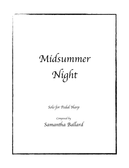 Midsummer Night Harp Solo By Samantha Ballard Sheet Music