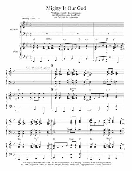 Mighty Is Our God Keyboard Piano Duet Sheet Music