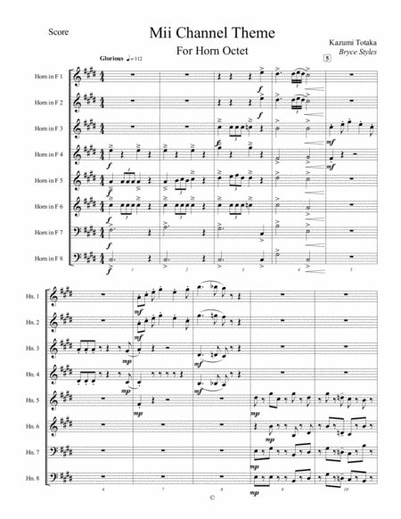 Mii Channel Theme Sheet Music