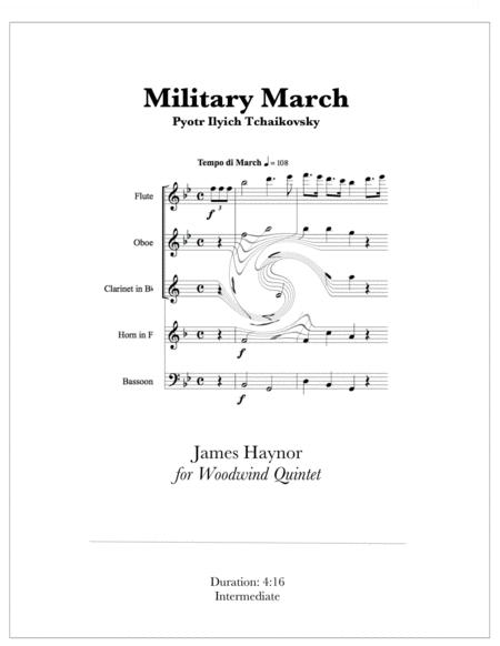 Military March For Woodwind Quintet Sheet Music