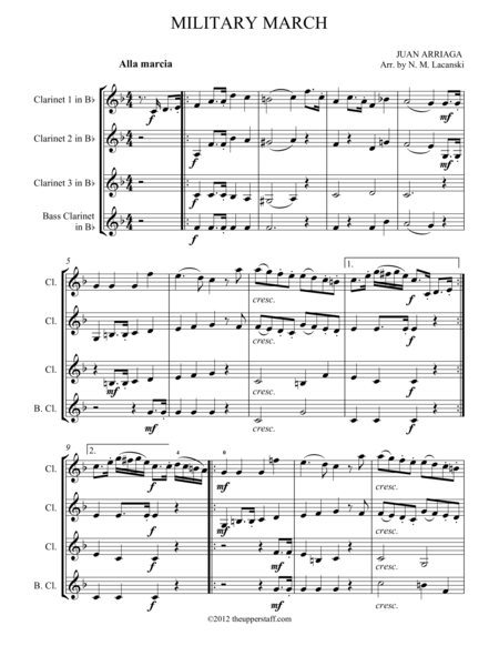 Free Sheet Music Military March