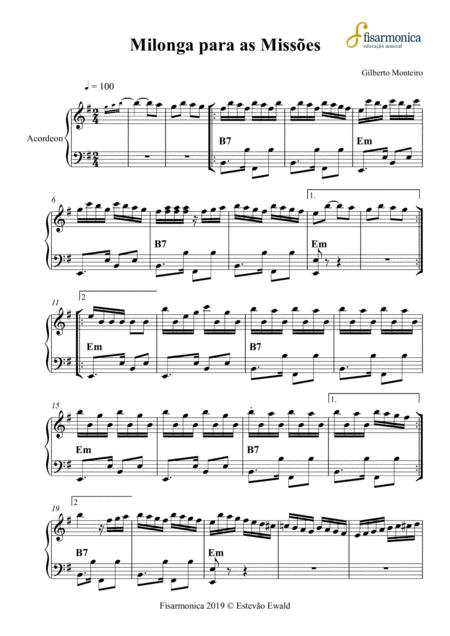 Milonga Para As Misses Partitura Para Acordeon Sheet Music For Accordion Sheet Music