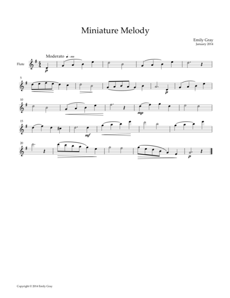 Free Sheet Music Miniature Melody