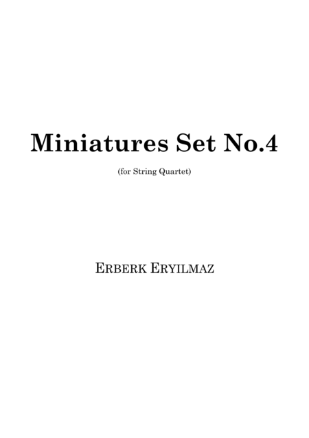 Miniatures Set No 4 For String Quartet Parts Sheet Music