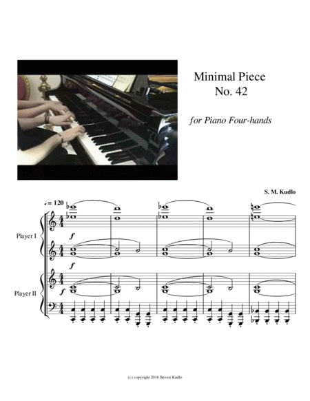 Free Sheet Music Minimal Piece No 42 For Piano Four Hands
