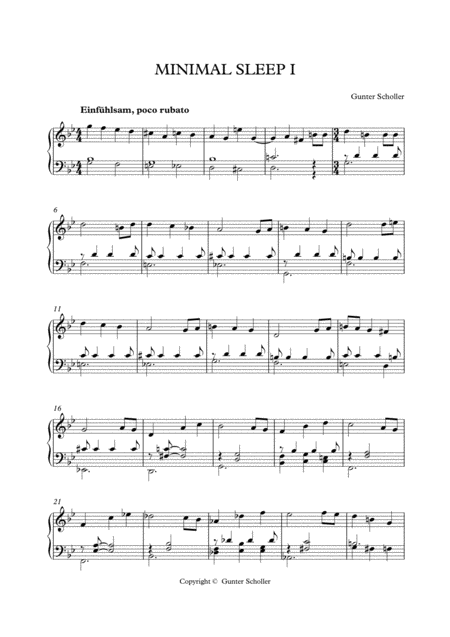 Minimal Sleep I Sheet Music