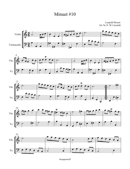 Minuet 10 Sheet Music