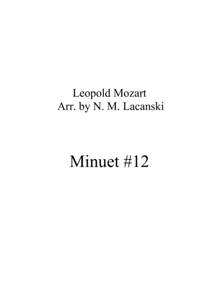 Minuet 12 Sheet Music