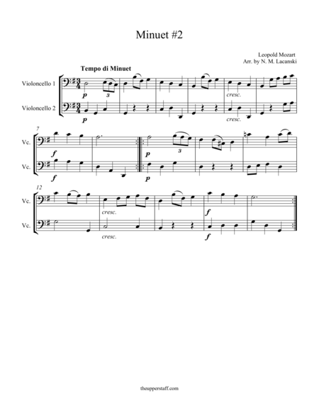 Free Sheet Music Minuet 2