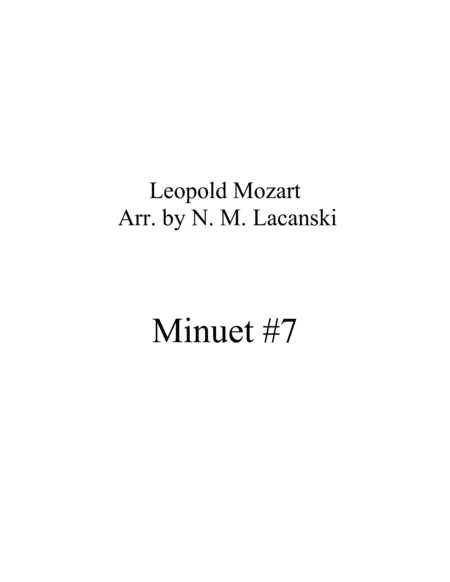 Free Sheet Music Minuet 7