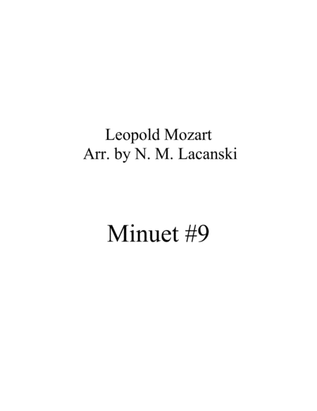 Minuet 9 Sheet Music