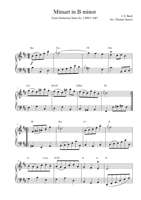 Minuet B Minor Sheet Music