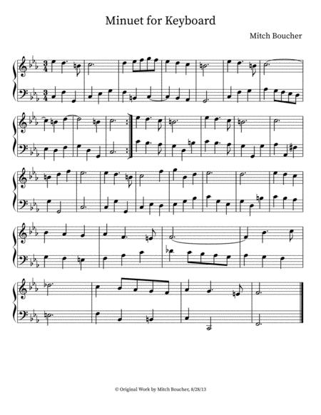 Free Sheet Music Minuet For Keyboard