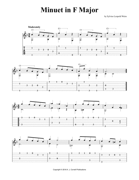 Free Sheet Music Minuet In F Major