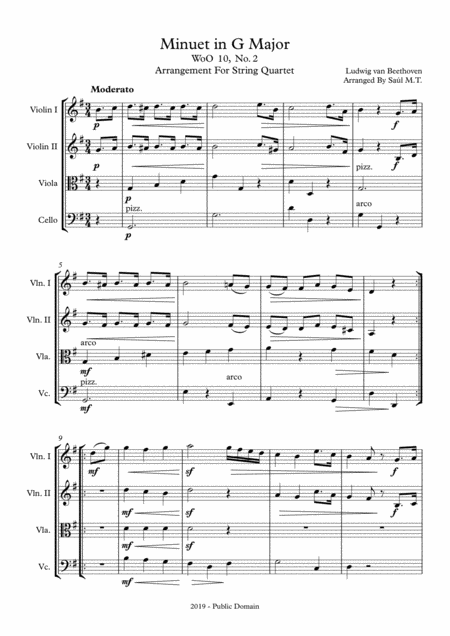 Minuet In G Major Beethoven Sheet Music