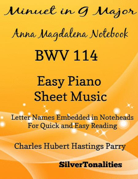 Free Sheet Music Minuet In G Major Bwv 114 Anna Magdalena Beginner Piano Sheet Music
