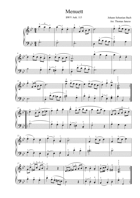 Minuet In G Minor Sheet Music