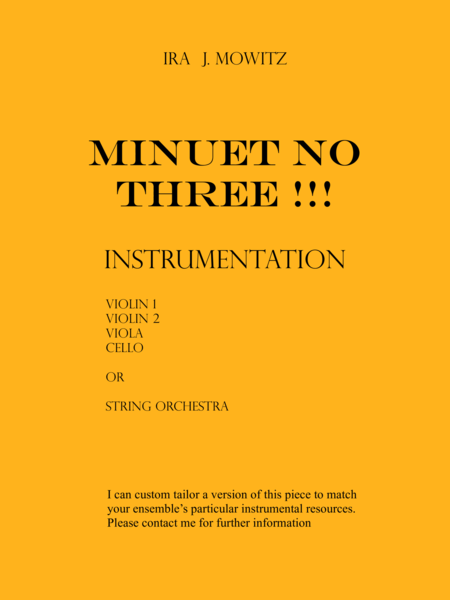 Minuet No Three Sq Or String Orch Version Sheet Music