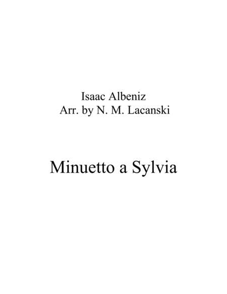 Free Sheet Music Minuetto A Sylvia