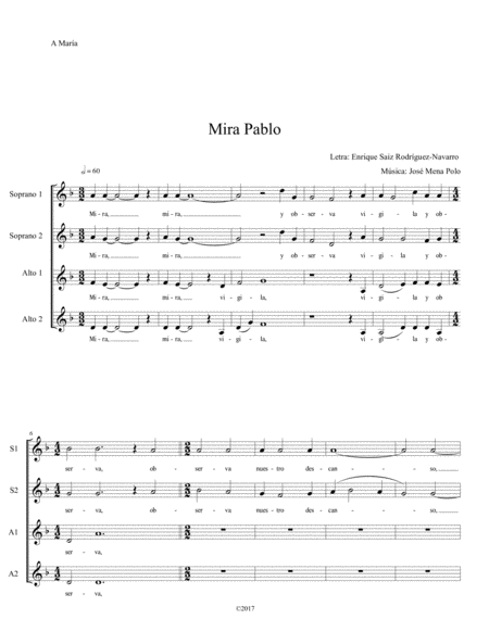 Mira Pablo Sheet Music