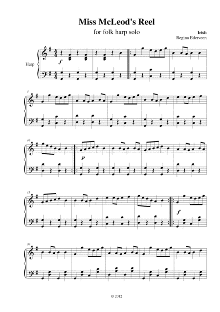 Miss Mcleods Reel Lever Harp Solo Sheet Music