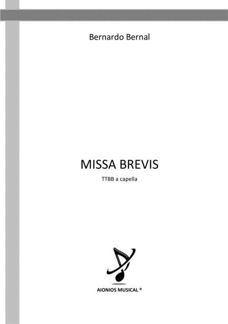 Free Sheet Music Missa Brevis Ttbb A Capella