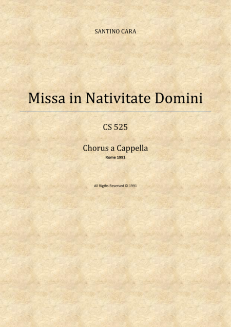 Free Sheet Music Missa In Nativitate Domini Solo Voices And Mixed Chorus A Cappella