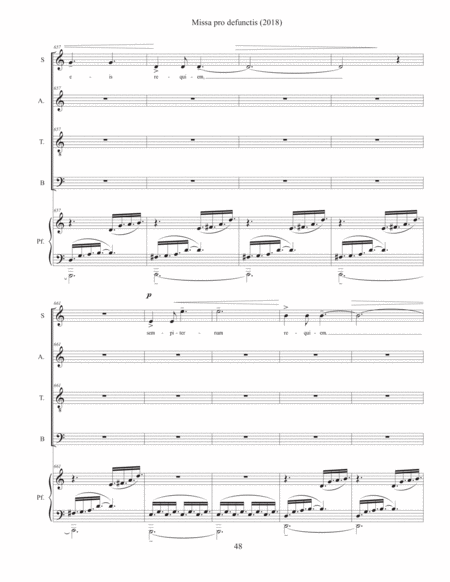 Missa Pro Defunctis 2018 For Satb Single Voices And Chamber Ensemble Piano Vocal Score Sheet Music