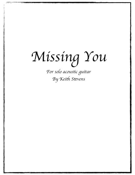 Free Sheet Music Missing You