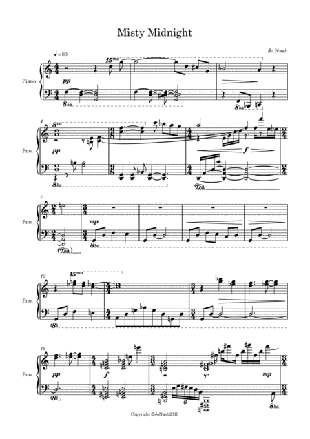 Free Sheet Music Misty Midnight