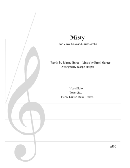 Misty Vocal Solo With Jazz Combo Advanced Sheet Music