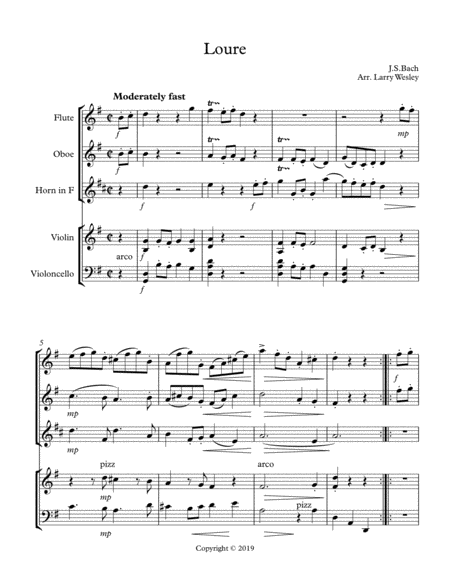 Mixed Ensemble Loure Sheet Music