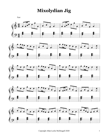 Free Sheet Music Mixolydian Jig