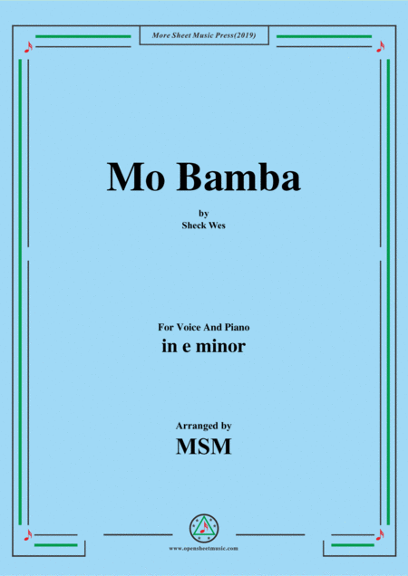 Mo Bamba In A Minor For Voice And Piano Sheet Music