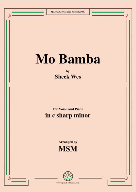 Free Sheet Music Mo Bamba In C Sharp Minor For Voice And Piano
