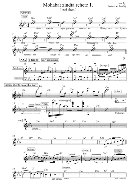 Free Sheet Music Mohabat Zinda Rahti Hai Mohd Rafie