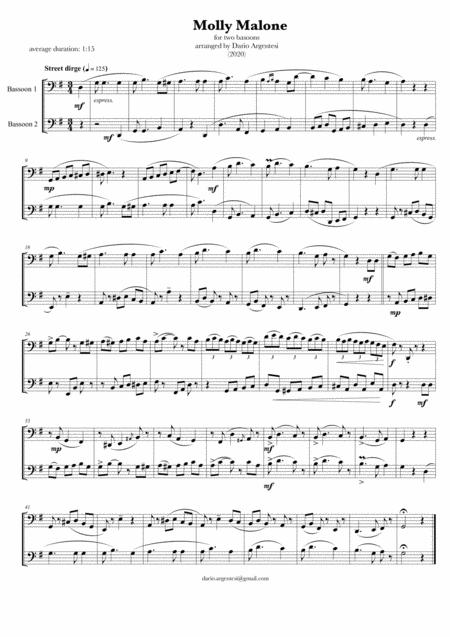 Molly Malone For Bassoon Duet Sheet Music