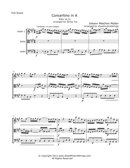 Free Sheet Music Molter J Concertino Mvt 1 For Violin Viola And Cello