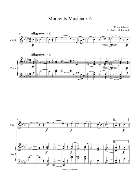 Free Sheet Music Moments Musicaux 6